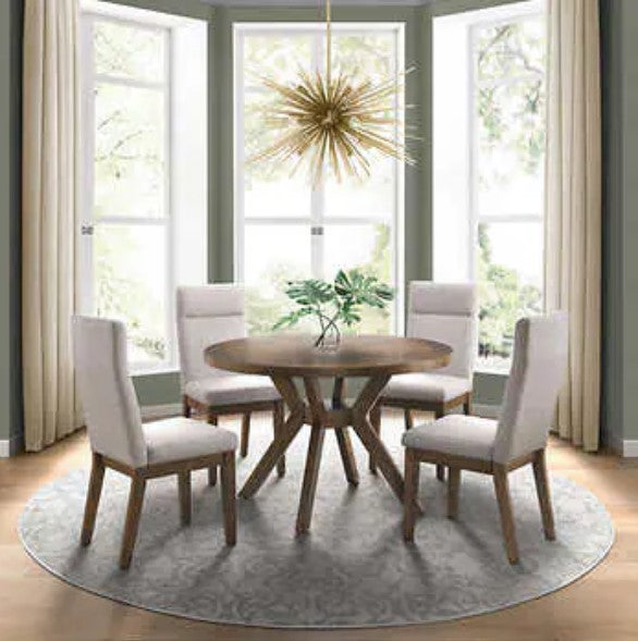 Kaelyn 5 piece Dining Set Dining Table And 4 Chair Set Brown Finish kaelyn-5-piece-dining-set-dining-table-and-4-chair-set-brown-finish