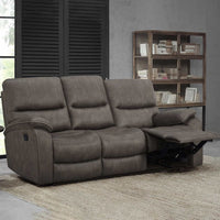 Barcalounger Fabric Reclining Sofa, Rich Brown, Double reclining, Pillow Top Arms
