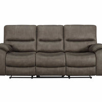 Barcalounger Fabric Reclining Sofa, Rich Brown, Double reclining, Pillow Top Arms