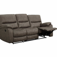 Barcalounger Fabric Reclining Sofa, Rich Brown, Double reclining, Pillow Top Arms