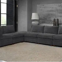 Thomasville Tisdale Modular Fabric Sectional with Storage Ottoman, Gray, BACK IN STOCK!