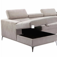 Blaise Fabric Sectional with Storage Chaise, Gray