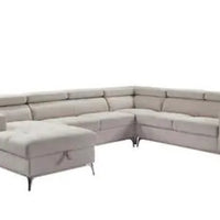 Blaise Fabric Sectional with Storage Chaise, Gray