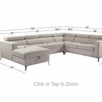 Blaise Fabric Sectional with Storage Chaise, Gray