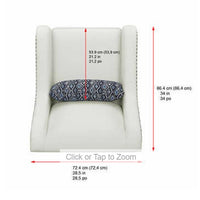 Mila Fabric Accent Chair, Cream, Solid Wood Legs