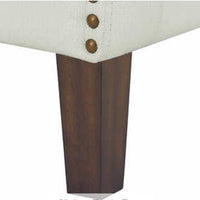 Mila Fabric Accent Chair, Cream, Solid Wood Legs