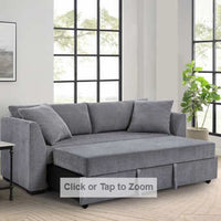 Thomasville Marion Fabric Convertible Sofa, Grey, Solid Wood legs