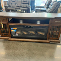 Tresanti Bennson TV Console with Classicflame Coolglow 2-In-1 Electric Fireplace and Fan