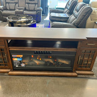 Tresanti Bennson TV Console with Classicflame Coolglow 2-In-1 Electric Fireplace and Fan