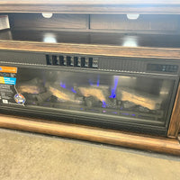 Tresanti Bennson TV Console with Classicflame Coolglow 2-In-1 Electric Fireplace and Fan