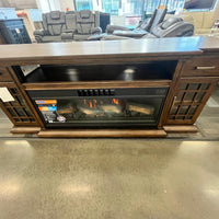 Tresanti Bennson TV Console with Classicflame Coolglow 2-In-1 Electric Fireplace and Fan
