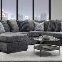 Galatic Large Charcoal Fabric Sectional, U Shaped