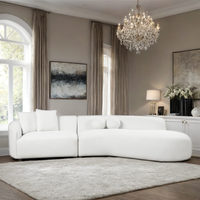 Modern Beige Sectional – Compact Comfort with Unique Round & Square Pillows