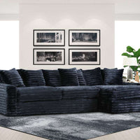 Julia Chocolate/Onyx Black/Fog/Navy Blue/Charcoal Gray L-Shaped Oversized Sectional w/Extra thick reversible seat-back cushions