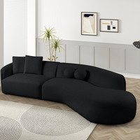Modern Beige Sectional – Compact Comfort with Unique Round & Square Pillows