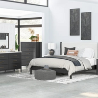 HH11-113 (5 Piece) Black Wood Bedroom Set – Bold, Minimalist, and Elegant
