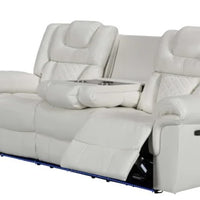 3PCS POWER RECLINING LIVING ROOM SET, W/LED LIGHTS, 2 WIRELESS CHARGER, BLUETOOTH SPEAKERS, 5 USB CHARGING PORTS & DROP-DOWN TABLE W/CUP HOLDERS