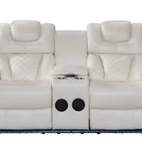 3PCS POWER RECLINING LIVING ROOM SET, W/LED LIGHTS, 2 WIRELESS CHARGER, BLUETOOTH SPEAKERS, 5 USB CHARGING PORTS & DROP-DOWN TABLE W/CUP HOLDERS