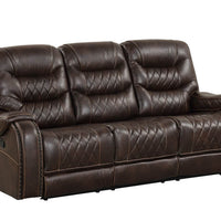 Ashley3001 OVERSIZED Saddle 3PC Reclining Set, ( Sofa w/ Drop-Down Table with Cupholders & Power Box (USB/Power Outlets) - Loveseat with Storage Console - Recliner Chair with Glider) / PRE-ORDER