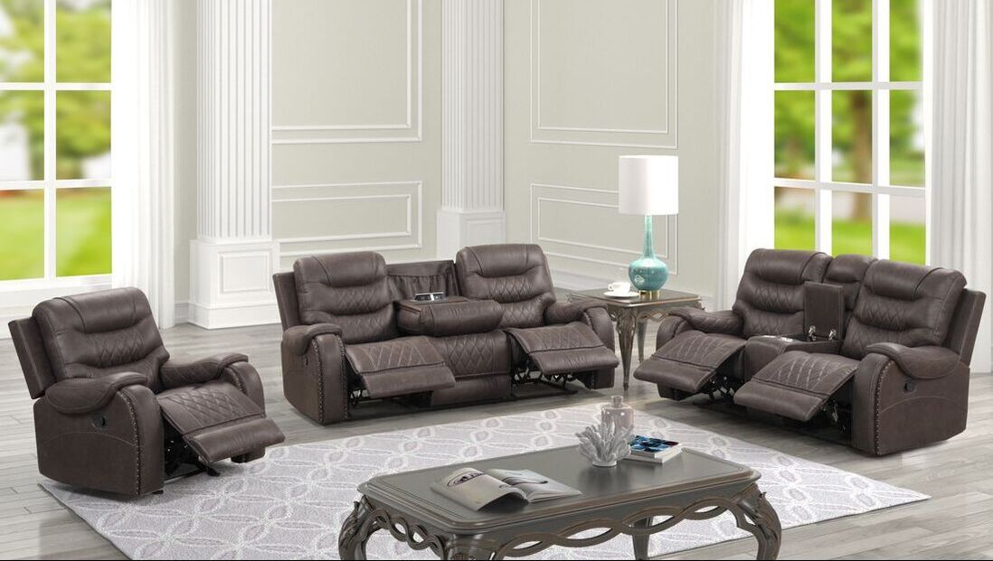 Ashley3002 OVERSIZED 3PC Reclining Living Room Set, Chocolate ( Sofa w