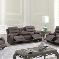 Ashley3002 OVERSIZED 3PC Chocolate Reclining Set, Sofa w/ Drop-Down Table with Cupholders & Power Box (USB/Power Outlets) - Loveseat with Storage Console - Recliner Chair with Glider) / PRE-ORDER