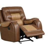 OVERSIZED 2-Tone Brown 3PC Reclining Set, Sofa w/ Drop Down Table with Cupholders & Power Box - Loveseat with Storage Console - Rocking Chair )/ PRE-ORDER