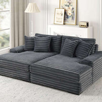 Comfrey Chocolate/Gray OVERSIZED Double Chaise Sofa