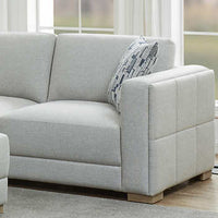 Drayden Fabric Sectional with Ottoman, Solid Wood Legs, Sinuous Spring Seat Support & Pocket Coil Seat Cushion