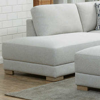 Drayden Fabric Sectional with Ottoman, Solid Wood Legs, Sinuous Spring Seat Support & Pocket Coil Seat Cushion