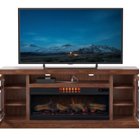 Tresanti Bennson TV Console with Classicflame Coolglow 2-In-1 Electric Fireplace and Fan
