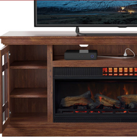 Tresanti Bennson TV Console with Classicflame Coolglow 2-In-1 Electric Fireplace and Fan