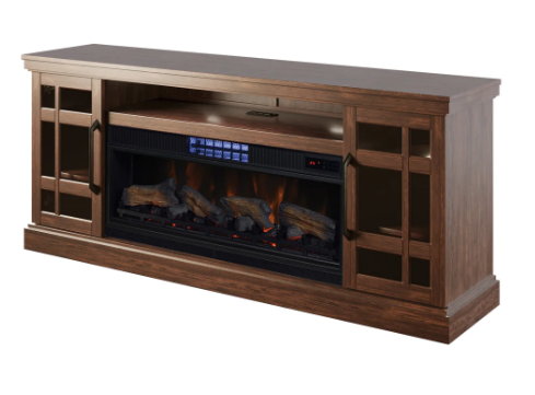 Tresanti Bennson TV Console with Classicflame Coolglow 2-In-1 Electric Fireplace and Fan