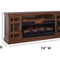 Tresanti Bennson TV Console with Classicflame Coolglow 2-In-1 Electric Fireplace and Fan