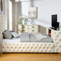 Future Black Platform Bed - Queen, King **NEW ARRIVAL** Beige, Black, Blue, Gray or Pink Color