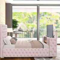 Future Black Platform Bed - Queen, King **NEW ARRIVAL** Beige, Black, Blue, Gray or Pink Color