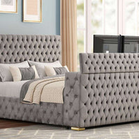 Future Black Platform Bed - Queen, King **NEW ARRIVAL** Beige, Black, Blue, Gray or Pink Color