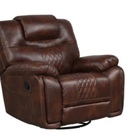 3PC OVERSIZED Brown Reclining Set, Sofa Drop Down-Table w/2 Cup Holders, Loveseat w/2 Cup Holders & Hidden Storage and Reclining Swivel Chair **NEW ARRIVAL**