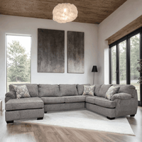 BRENTWOOD BLACK/GRAY/OATMEAL LINEN SECTIONAL / PRE-ORDER