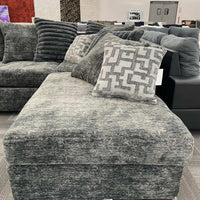 Galatic Large Charcoal Fabric Sectional, U Shaped