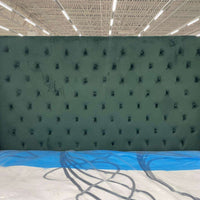 GREEN VELVET KING UPHOLSTERED BED (Mattress Sold Separately)