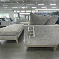 Caspian Fabric Sectional w/Ottoman(Reversible Cushions-Sinuous Spring Seating Suspension-Solid Wood Base and Legs in Coastal Finish) *** SALE ***
