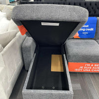 Coddle Aria Fabric Sleeper Sofa with Storage Chaise, Reversible Chaise, (2) Power Outlets and (2) USB Ports, Dark Gray