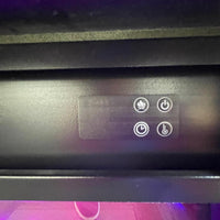 TV Stand with Electric Fireplace , Bluetooth Speaker and Multi Color /Dimmable Lights, Black/White
