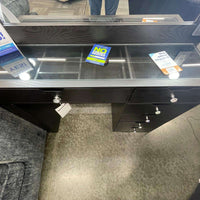 Black Vanity Mirror Set, Rectangular mirror with light bulbs & Drawers with silver knobs