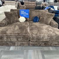 Comfrey Chocolate/Gray OVERSIZED Double Chaise Sofa