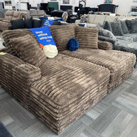 Comfrey Chocolate/Gray OVERSIZED Double Chaise Sofa