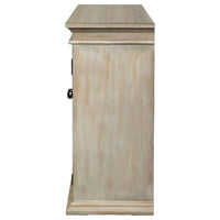 Kiara 4-door Wood Lattice Storage Accent Cabinet White / Light Honey ** PRE-ORDER **