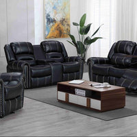 Lexington Brown/Black/Gray 2023 3PC Reclining Living Room Set, Sofa with Drop Down Wood Panel and Cupholders, Loveseat with Console and 2 Rockers & Recliner Chair with Rocker
