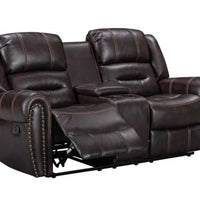 Lexington Brown/Black/Gray 2023 3PC Reclining Living Room Set, Sofa with Drop Down Wood Panel and Cupholders, Loveseat with Console and 2 Rockers & Recliner Chair with Rocker