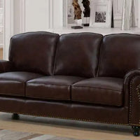 Mortara 4-piece Brown Leather Set by Abbyson AS-IS *** SALE ***